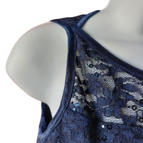 Dark Blue Formal Evening Party Dress Girls Size 16 - Picture 6 of 9